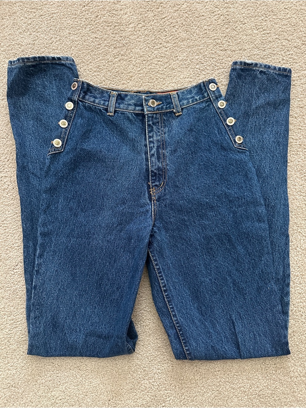 Vintage Lawman Western Jeans High Rise Button Detail Size 27